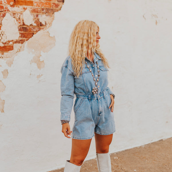 The Alyssa Denim Romper