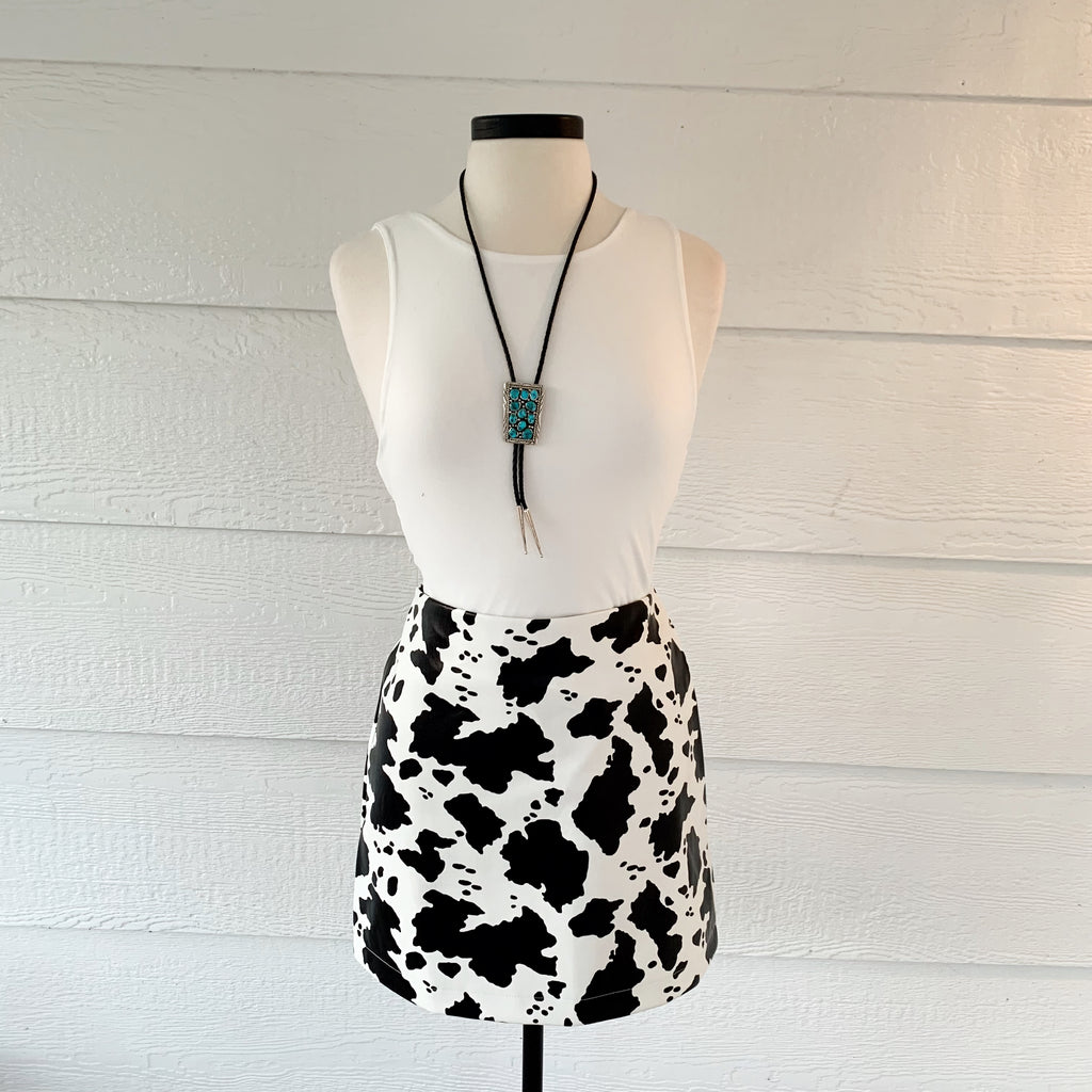 The Leona Cow Print Skirt