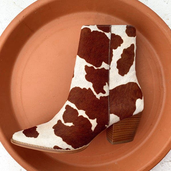 The Caty Cow Print Booties By Matisse