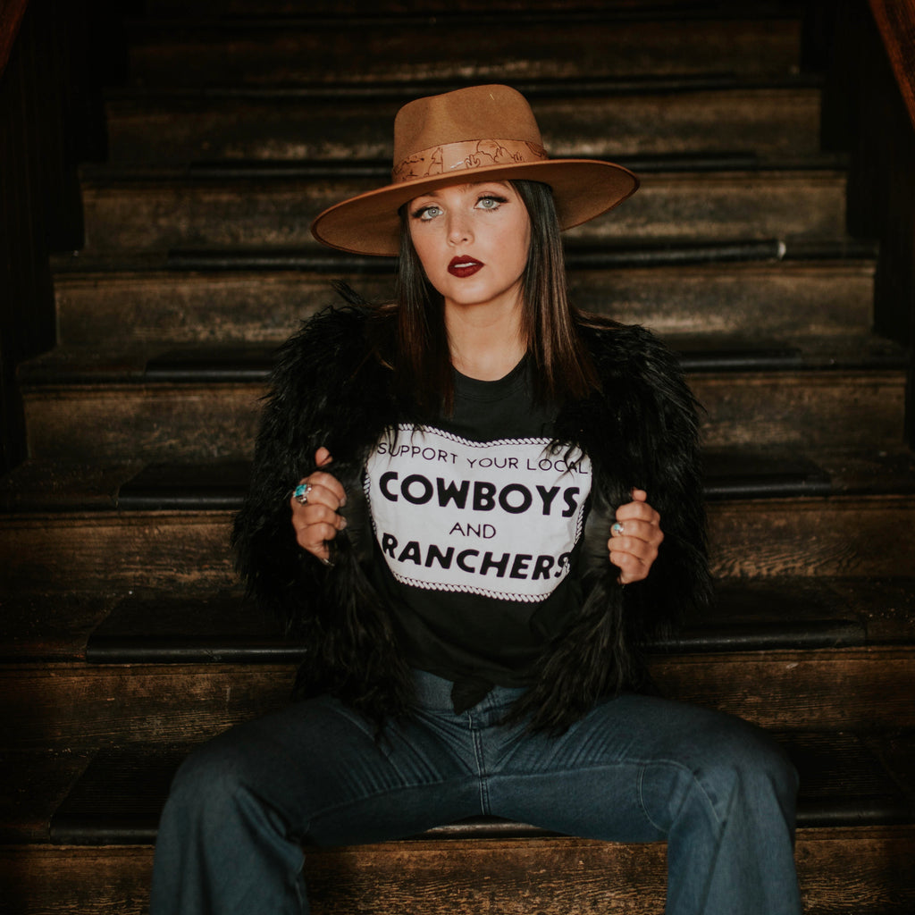 “Support Your Local Cowboys And Ranchers” Short Sleeve Tee