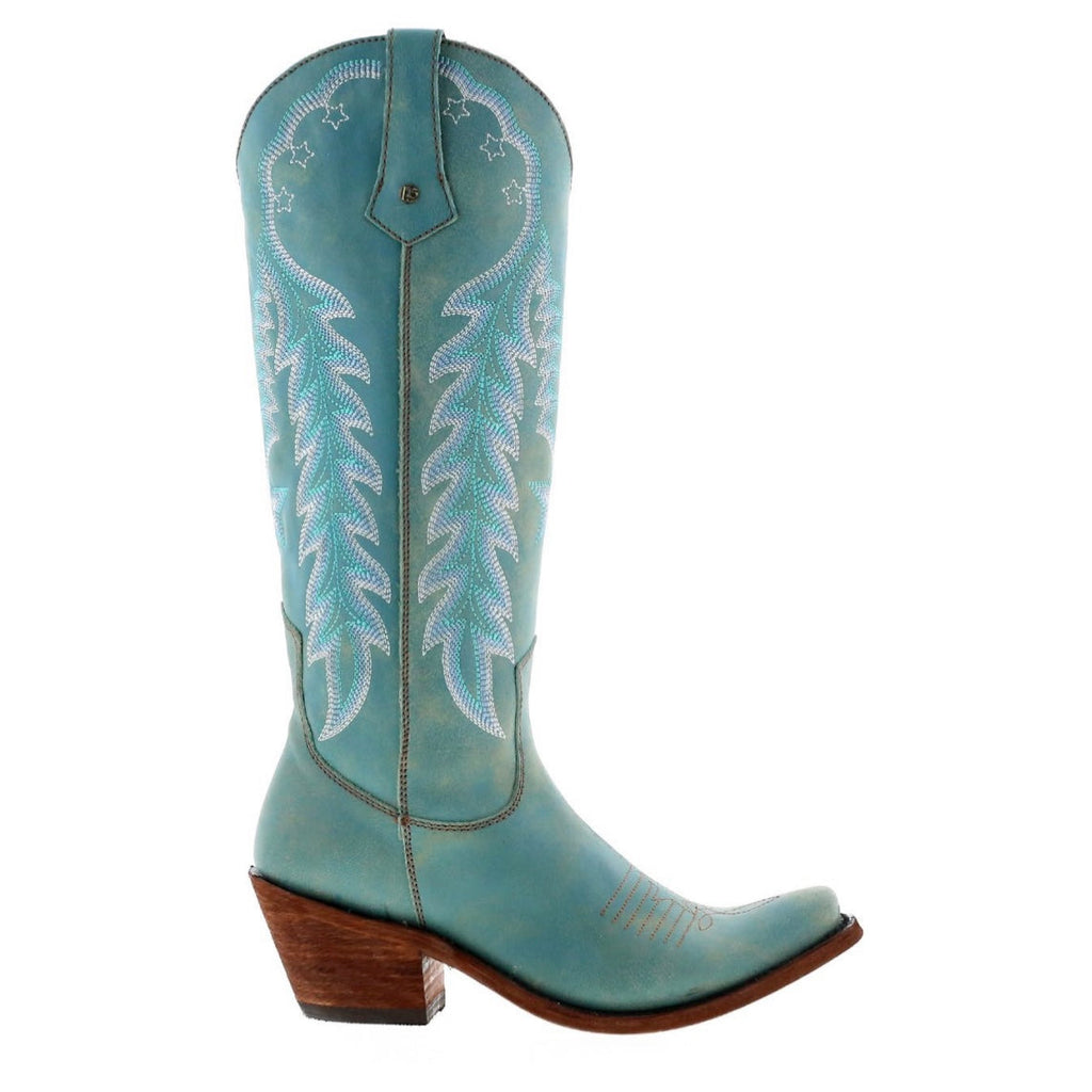 The Celina Turquoise Liberty Black Boots