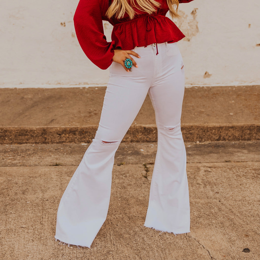 The Everly White Bell Bottoms