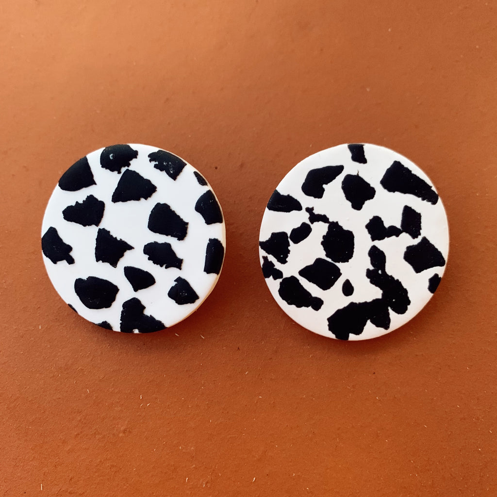 The Black Cow Clay Earrings
