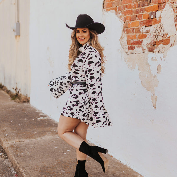 The Shania Cow Print Dress