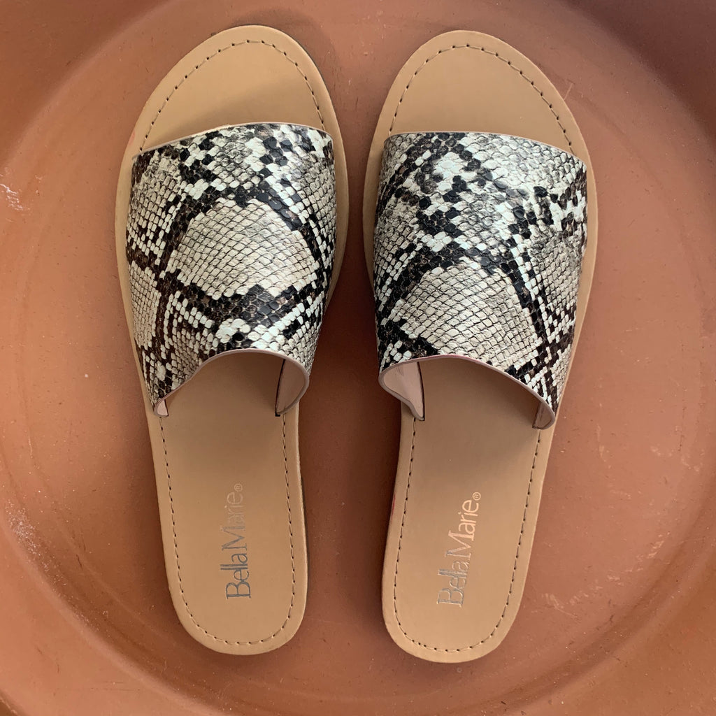 The Blakely Snakeskin Slides