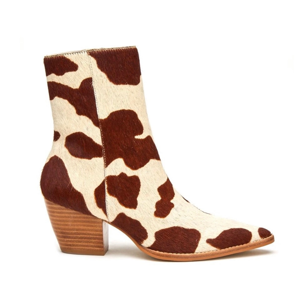 The Caty Cow Print Booties By Matisse